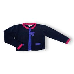 KENZO, Cardigan noir à liserai coloré, 4 ans