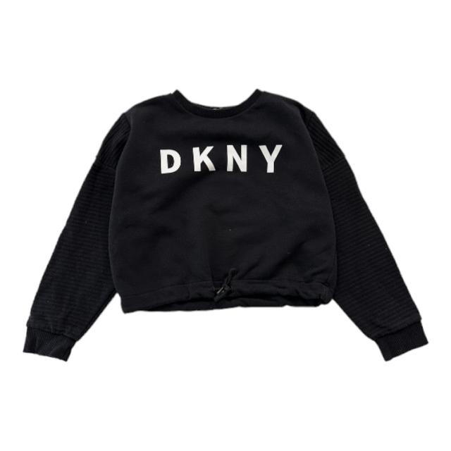 DKNY, sweat noir avec imprimés, 10 ans