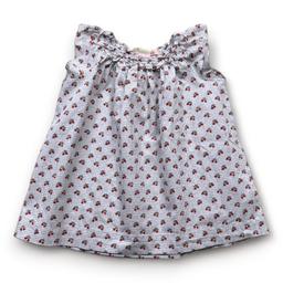 BONPOINT, Robe blanche à pois avec imprimés cerises, 12 mois