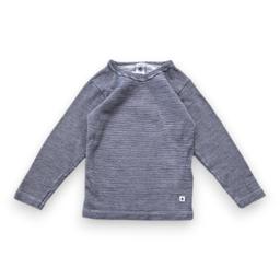 PETIT BATEAU, T-shirt à manches longues bleu et blanc à rayures