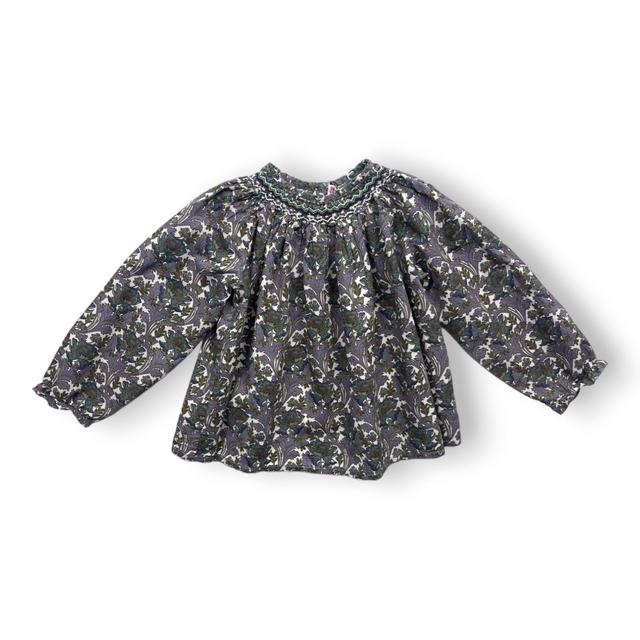 BONPOINT, Blouse violette smockée à fleurs, 3 ans