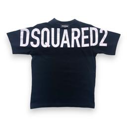 DSQUARED, T shirt noir inscription "DSQUARED" blanche, 6 ans