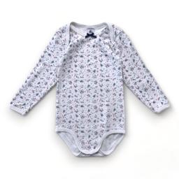 PETIT BATEAU, Body blanc à manches longues avec motifs, 2 ans