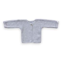 PETIT BATEAU, Cardigan gris en tricot de coton, 12 mois