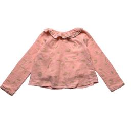 LOUISE MISHA, Blouse rose avec imprimés dorés, 8 ans