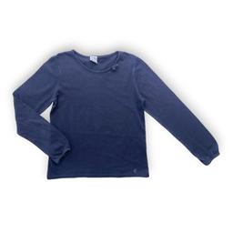 PETIT BATEAU, T shirt manches longues bleu marine, 10 ans