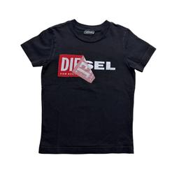 DIESEL, T-shirt noir avec imptimé, 4 ans