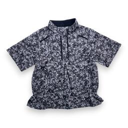 TROIZENFANTS, Chemise manches courtes noire à fleurs (neuve), 2