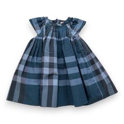 BURBERRY, Robe bleue à carreaux, 18 mois