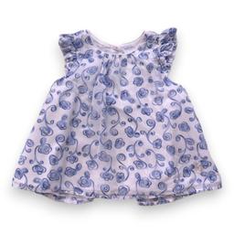 BABY DIOR, Robe blanche à motifs bleus, 18 mois