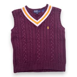 RALPH LAUREN, Pull sans manches bordeaux, 6 ans