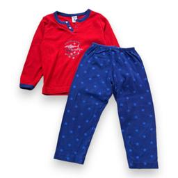 PETIT BATEAU, Ensemble de pyjama rouge et bleu, 3 ans