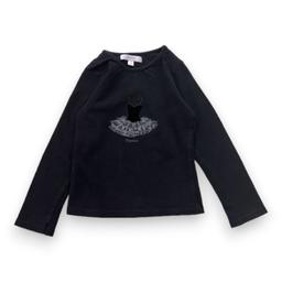 REPETTO, T-shirt noir à manches longues avec imprimé, 3 ans