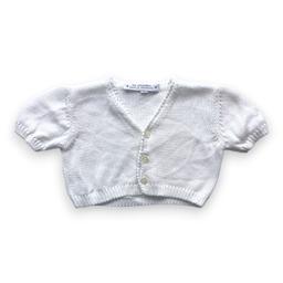 LA CHATELAINE, Cardigan blanc manches courtes, 3 mois