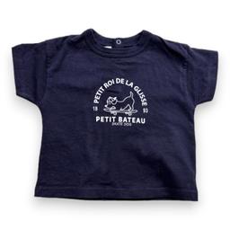 PETIT BATEAU, T-shirt bleu marine avec imprimé, 6 mois