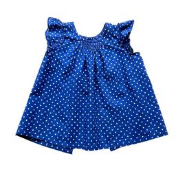 BONPOINT, Blouse bleu à pois blanc, 6 mois