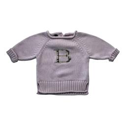 BURBERRY, Pull rose brodé "B", 3 mois