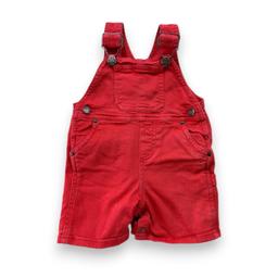 BONPOINT, Salopette rouge en jean, 6 mois