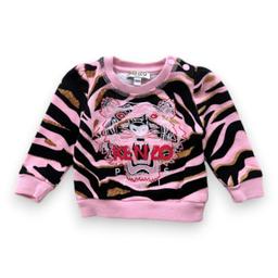 KENZO, Sweat rose noir et doré avec tigre brodé, 3 mois