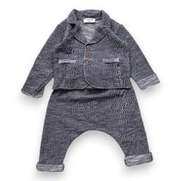 1 + IN THE FAMILY, Ensemble blazer et jogging gris, 6 mois