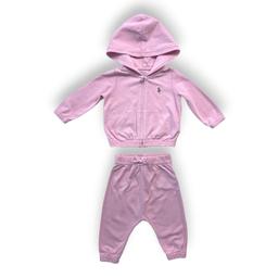 RALPH LAUREN, Ensemble en coton rose, 6 mois