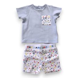 MARC JACOBS, Ensemble de pyjama short et t-shirt bleu et blanc,