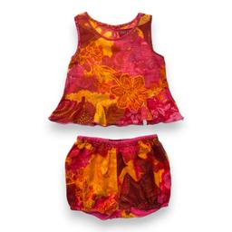 KENZO, Ensemble top et bloomer rouge et orange, 6 mois