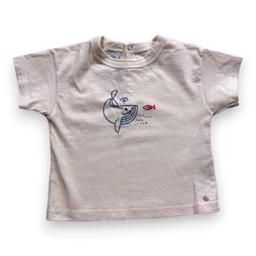 PETIT BATEAU, T-shirt beige avec imprimé, 6 mois