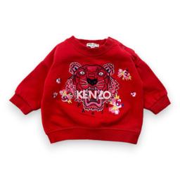 KENZO, Sweat rouge avec tigne brodé, 6 mois