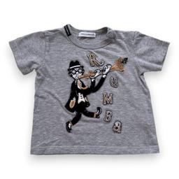 DOLCE & GABBANA, T-shirt gris à manches courtes avec broderies,