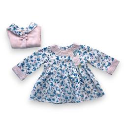 KENZO, Ensemble robe cardigan rose et bleu, 9 mois