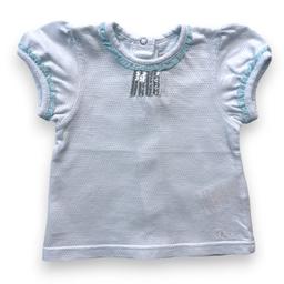 BABY DIOR, T shirt bleu à strass, 3 mois