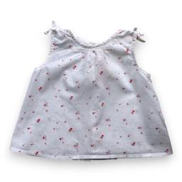 BONPOINT, Robe blanche à fleurs à manches courtes, 3 mois