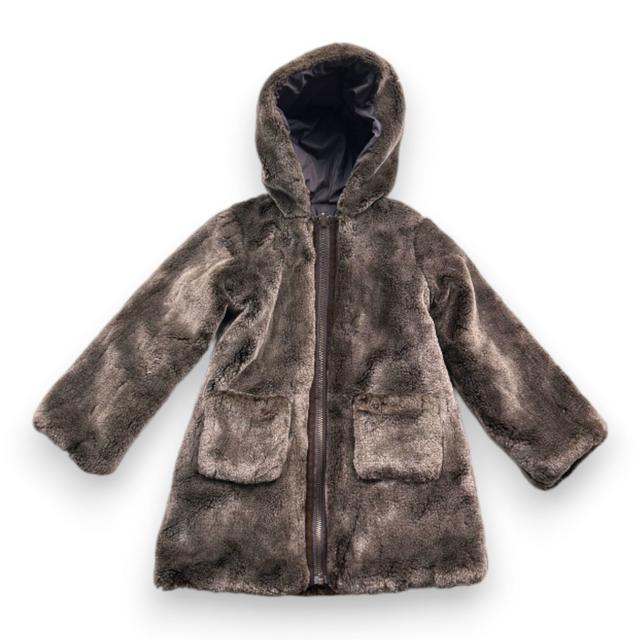 LILI GAUFRETTE, Manteau fausse fourrure marron réversible, 18 mo