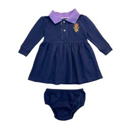 RALPH LAUREN, Robe polo et bloomer assorti bleu marine, 9 mois