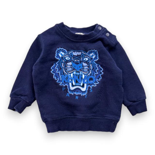 KENZO, Pull bleu marine avec tigre brodé, 6 mois