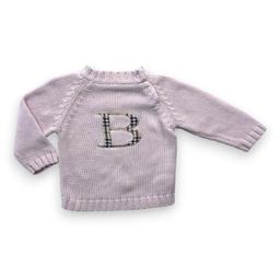 BURBERRY, Pull rose "B", 18 mois