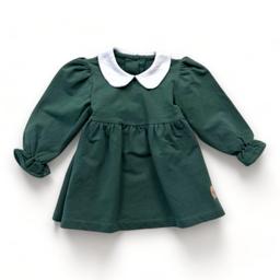 DRESSUPBABY, Robe verte avec col blanc, 18 mois