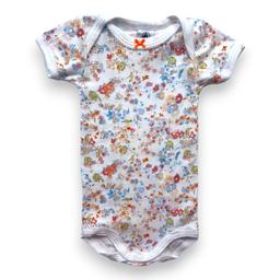 PETIT BATEAU, Body sans manches à fleurs multicolores, 6 mois