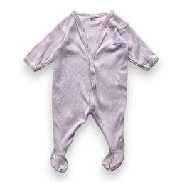 PETIT BATEAU, Pyjama violet et jaune à rayures, 3 mois