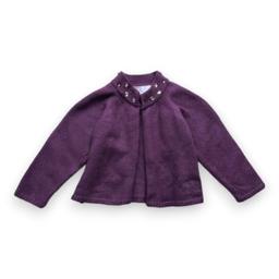 TARTINE & CHOCOLAT, cardigan violet avec perles sur le col, 18 m