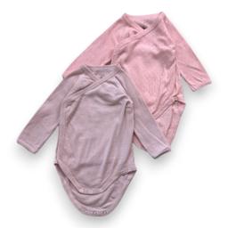 PETIT BATEAU, Lot de 2 bodies roses à manches longues, 3 mois