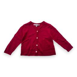 BONPOINT, Cardigan rose fuchsia en lin, 18 mois