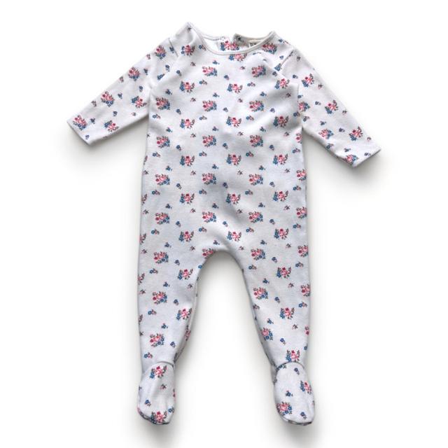 BONTON, Pyjama blanc à fleurs, 6 mois