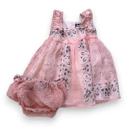 DOLCE & GABBANA, Robe rose avec motifs en soie, 6 mois