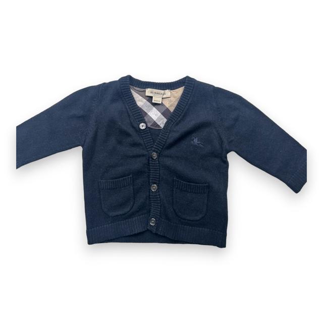 BURBERRY, Cardigan bleu marine, 6 mois