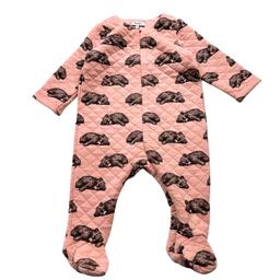 NATALYS, Grenouillère pyjama rose coton imprimé oursons, 6 mois