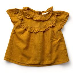 LOUIS LOUISE, Blouse jaune avec pois brodés, 12 mois