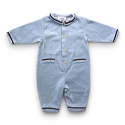 BABY DIOR, Pyjama bleu en velours brodé >, 12 mois