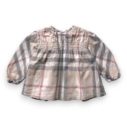 BURBERRY, Blouse imprimée check Burberry, 12 mois